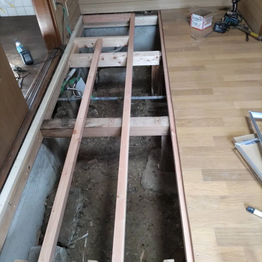 🏠奈良県生駒郡【床下の水漏れによる被害修繕工事】💧