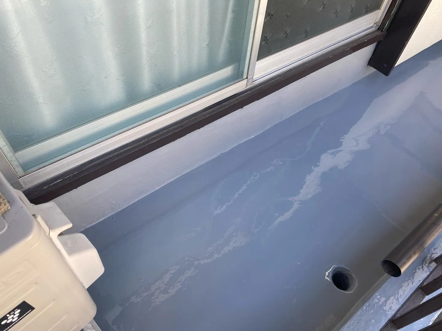 大阪府大阪市住吉区にて、ベランダのウレタン防水工事を施工させ...